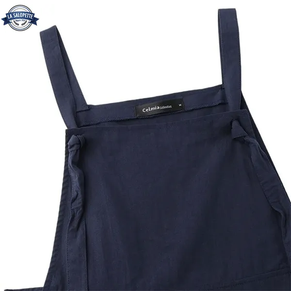 plastron-robe-bleue Ναυτικό μπλε Σαλοπέτες Aia