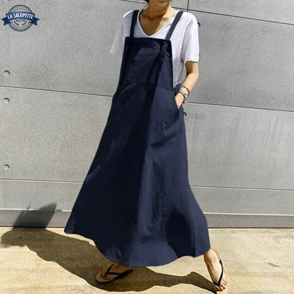 robe-salopette-bleue-marine Ναυτικό μπλε Σαλοπέτες Aia