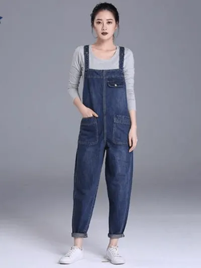 salopette-en-jean-medium Μεσαίο μπλε Luna Denim Dungarees