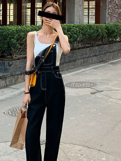 salopette-femme-3XL Μεγάλο Extra-Flare Jean Σαλοπέτες Σαλοπέτες